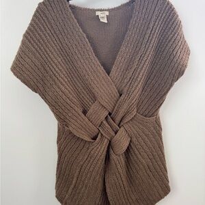 Elegant Brown Knit Cardigan